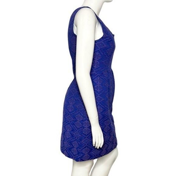 New Anthropologie Maeve Blue & Purple Mini Dress Sz. 12 Sleeveless Side Pockets‎ - Picture 4 of 7